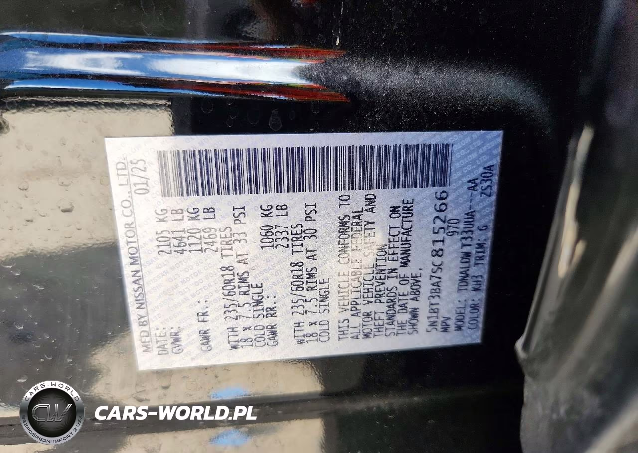 2025 Nissan Rogue Sv VIN:5N1BT3BA7SC815266 - 12