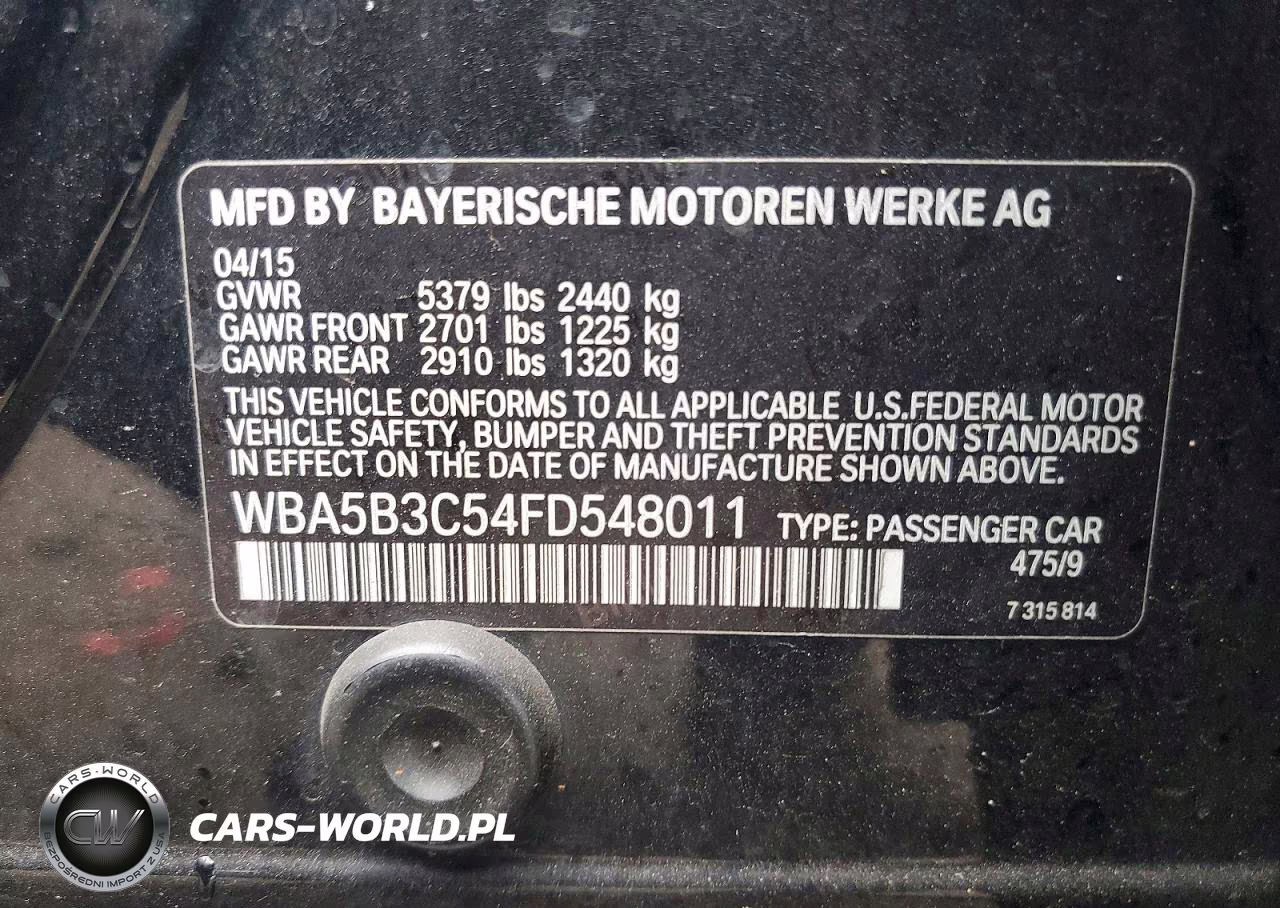 2015 BMW 535 Xi VIN:WBA5B3C54FD548011 - 12