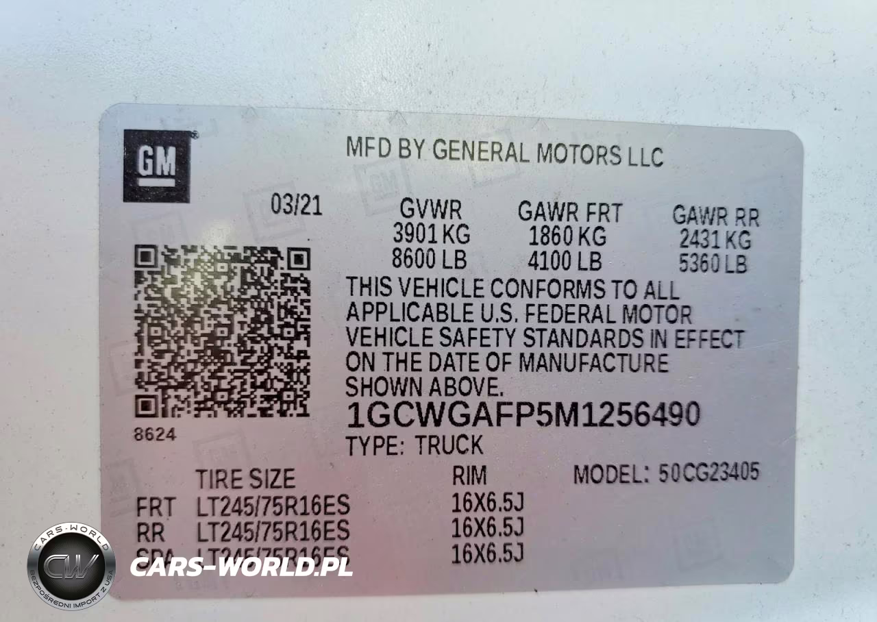 2021 Chevrolet Express Cargo Delivery Van VIN:1GCWGAFP5M1256490 - 13