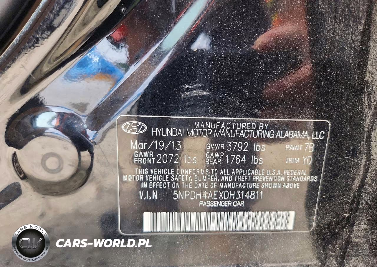 2013 Hyundai Elantra Gls VIN:5NPDH4AEXDH314811 - 12