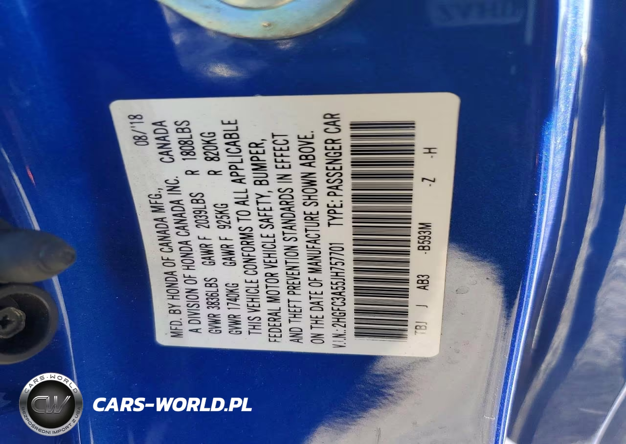 2018 Honda Civic Si VIN:2HGFC3A55JH757701 - 12
