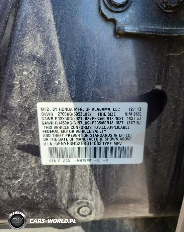 2014 Honda Pilot Exl VIN:5FNYF3H5XEB011082 - 13