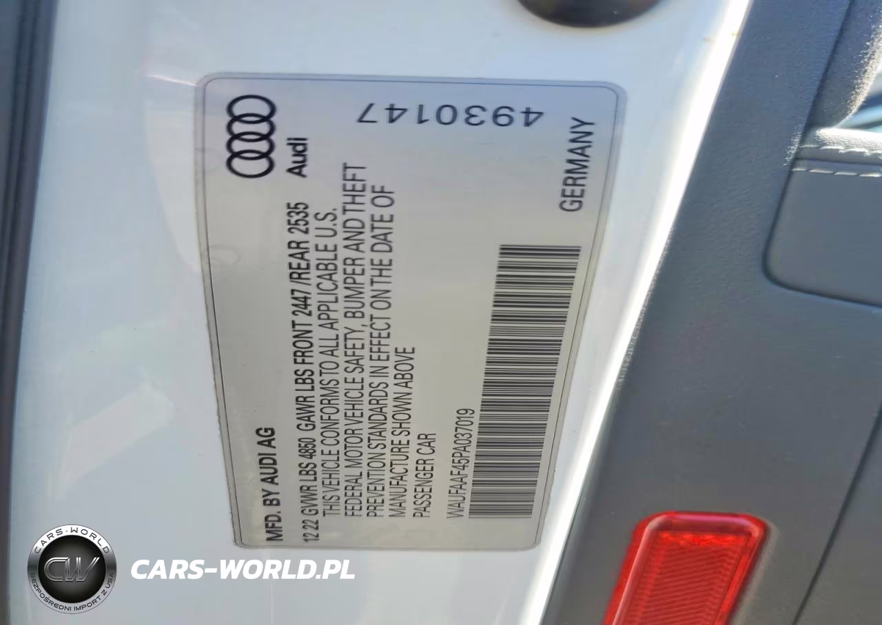 2023 Audi A4 Prestige 45 VIN:WAUFAAF45PA037019 - 12