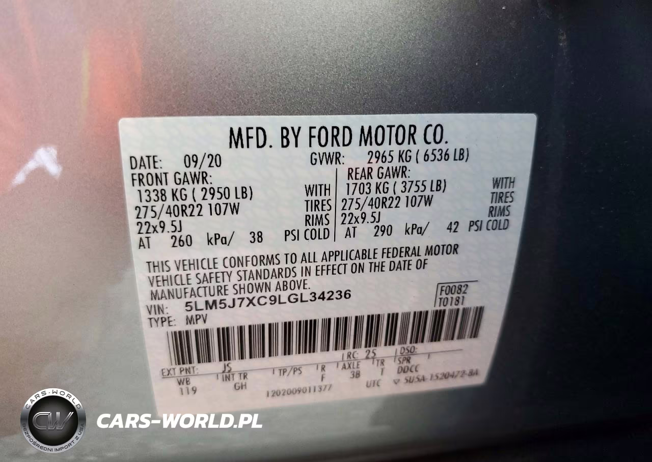 2020 Lincoln Aviator Reserve VIN:5LM5J7XC9LGL34236 - 13
