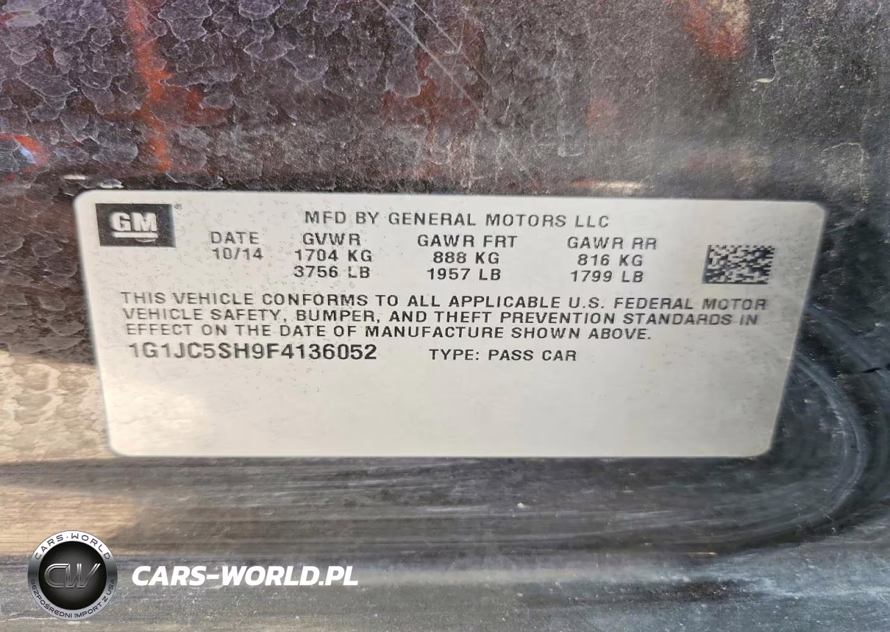 2015 Chevrolet Sonic Lt VIN:1G1JC5SH9F4136052 - 12