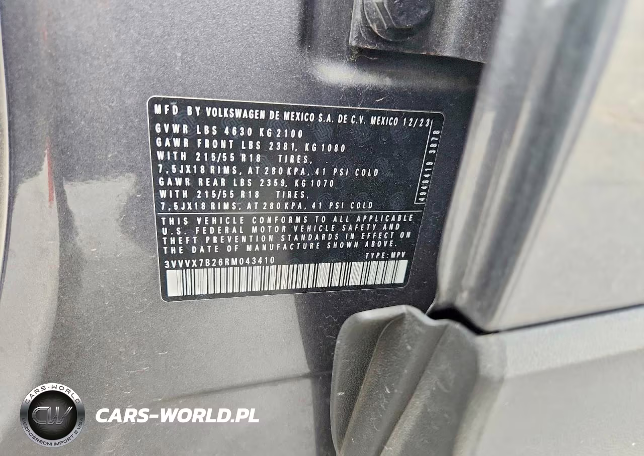 2024 Volkswagen Taos Se VIN:3VVVX7B26RM043410 - 13