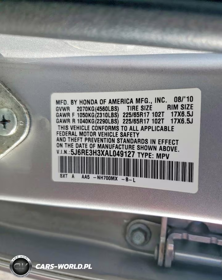 2010 Honda Cr-V Lx VIN:5J6RE3H3XAL049127 - 13