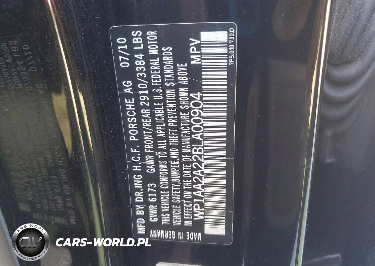 2011 Porsche Cayenne VIN:WP1AA2A22BLA00904 - 13