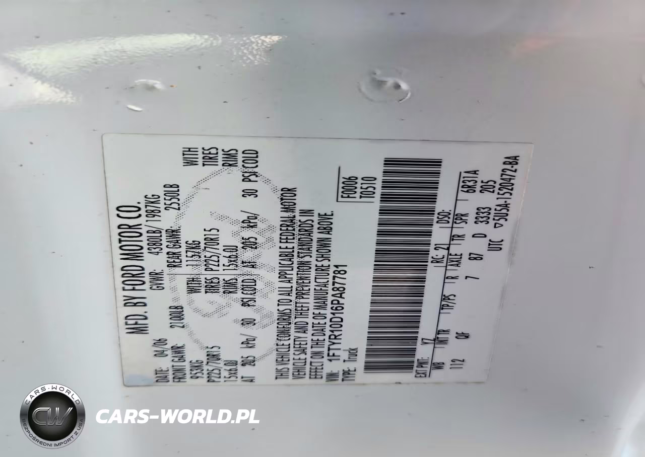 2006 Ford Ranger VIN:1FTYR10D16PA87781 - 12