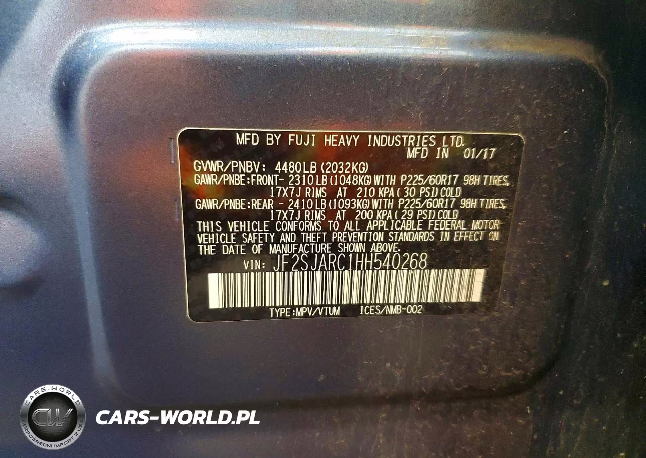 2017 Subaru Forester 2.5I Limited VIN:JF2SJARC1HH540268 - 13