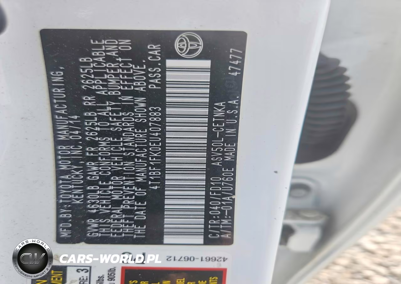 2014 Toyota Camry Le VIN:4T1BF1FK0EU407883 - 12