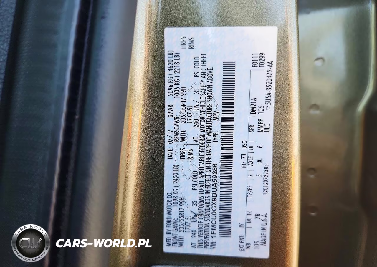 2013 Ford Escape Se VIN:1FMCU0GX9DUA59286 - 12