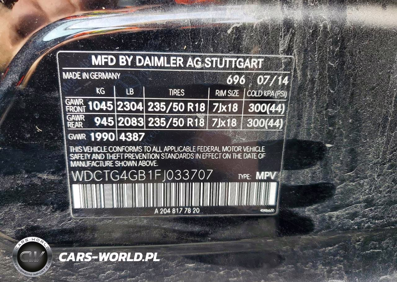 2015 Mercedes-Benz Gla 250 4Matic VIN:WDCTG4GB1FJ033707 - 12