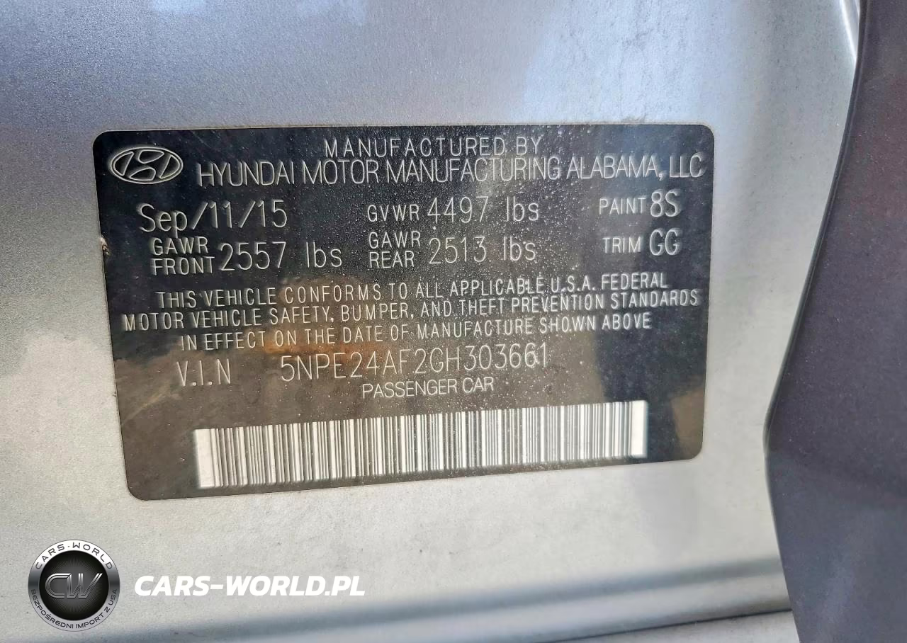 2016 Hyundai Sonata Se VIN:5NPE24AF2GH303661 - 12