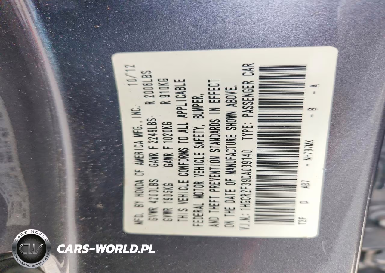 2013 Honda Accord Lx VIN:1HGCR2F39DA039140 - 12