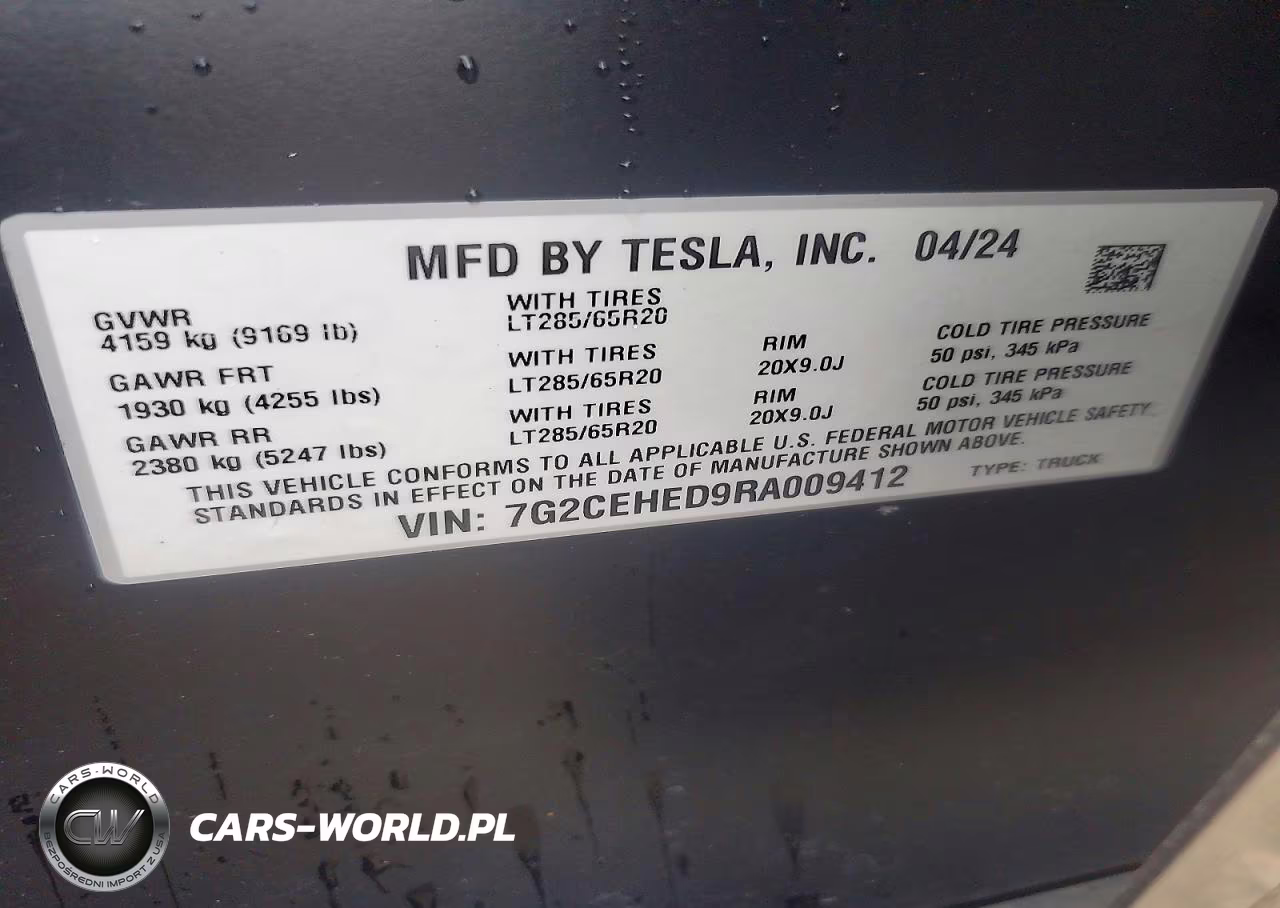 2024 Tesla Cybertruck VIN:7G2CEHED9RA009412 - 14