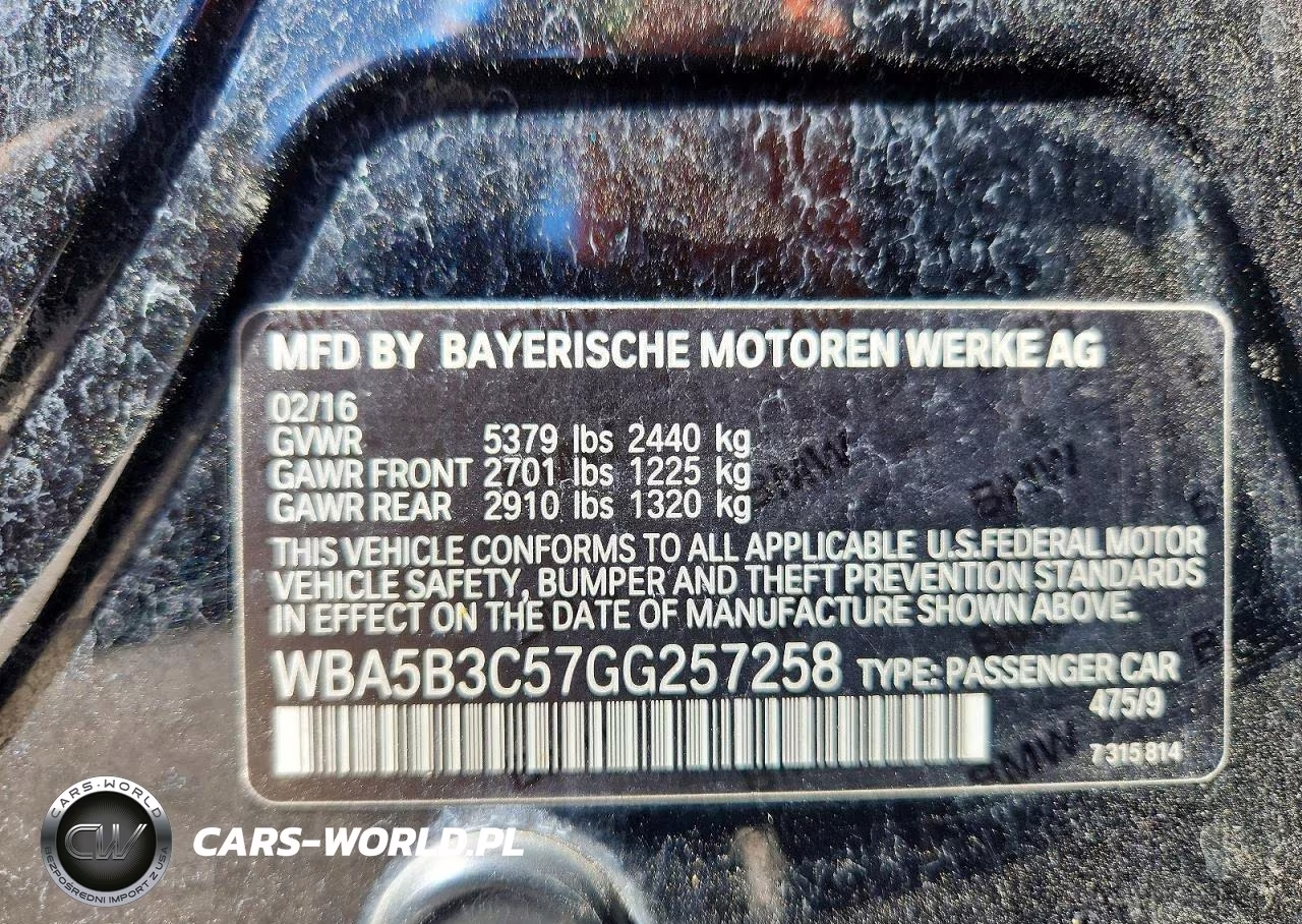 2016 BMW 535 Xi VIN:WBA5B3C57GG257258 - 12