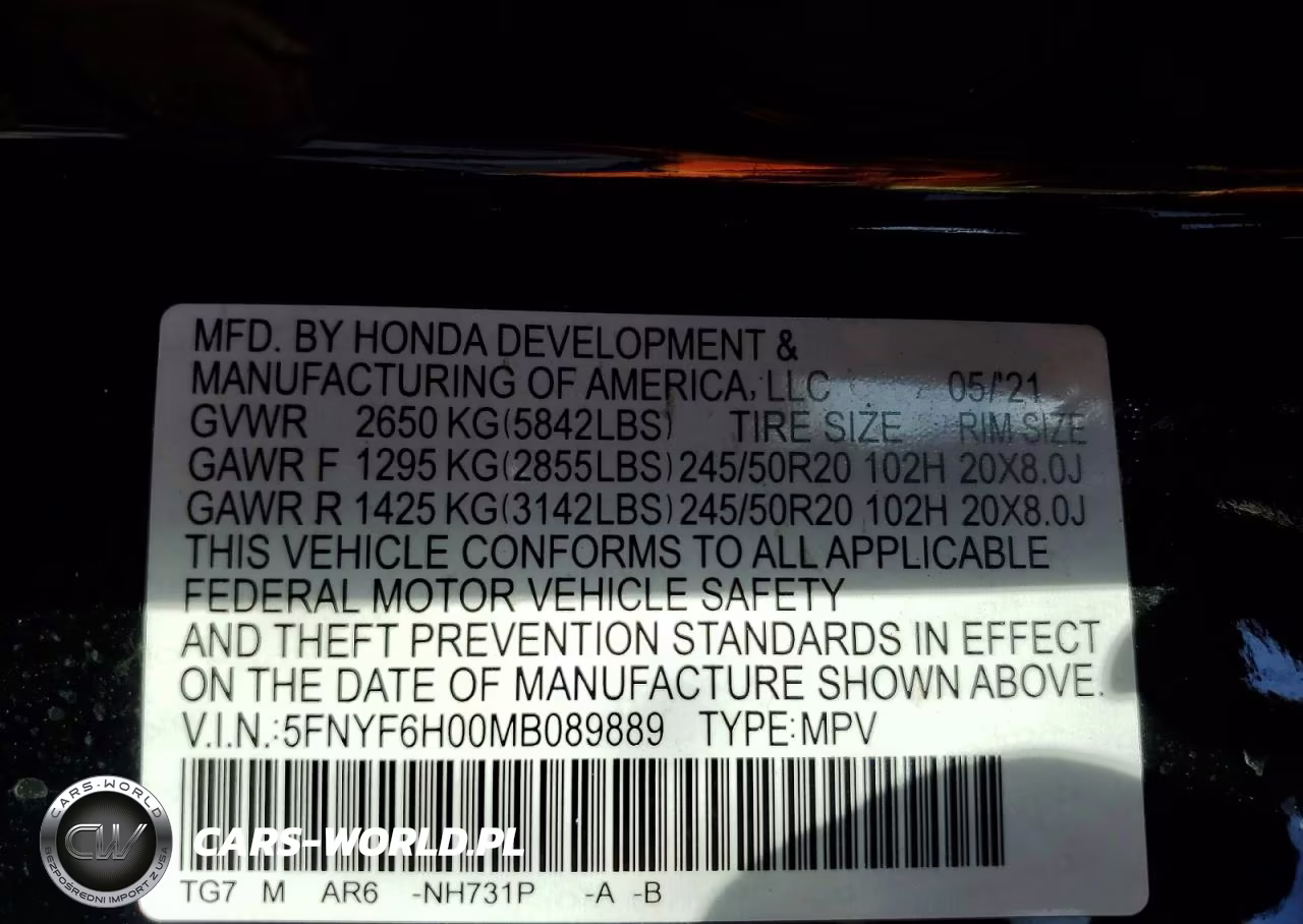 2021 Honda Pilot Elite VIN:5FNYF6H00MB089889 - 13