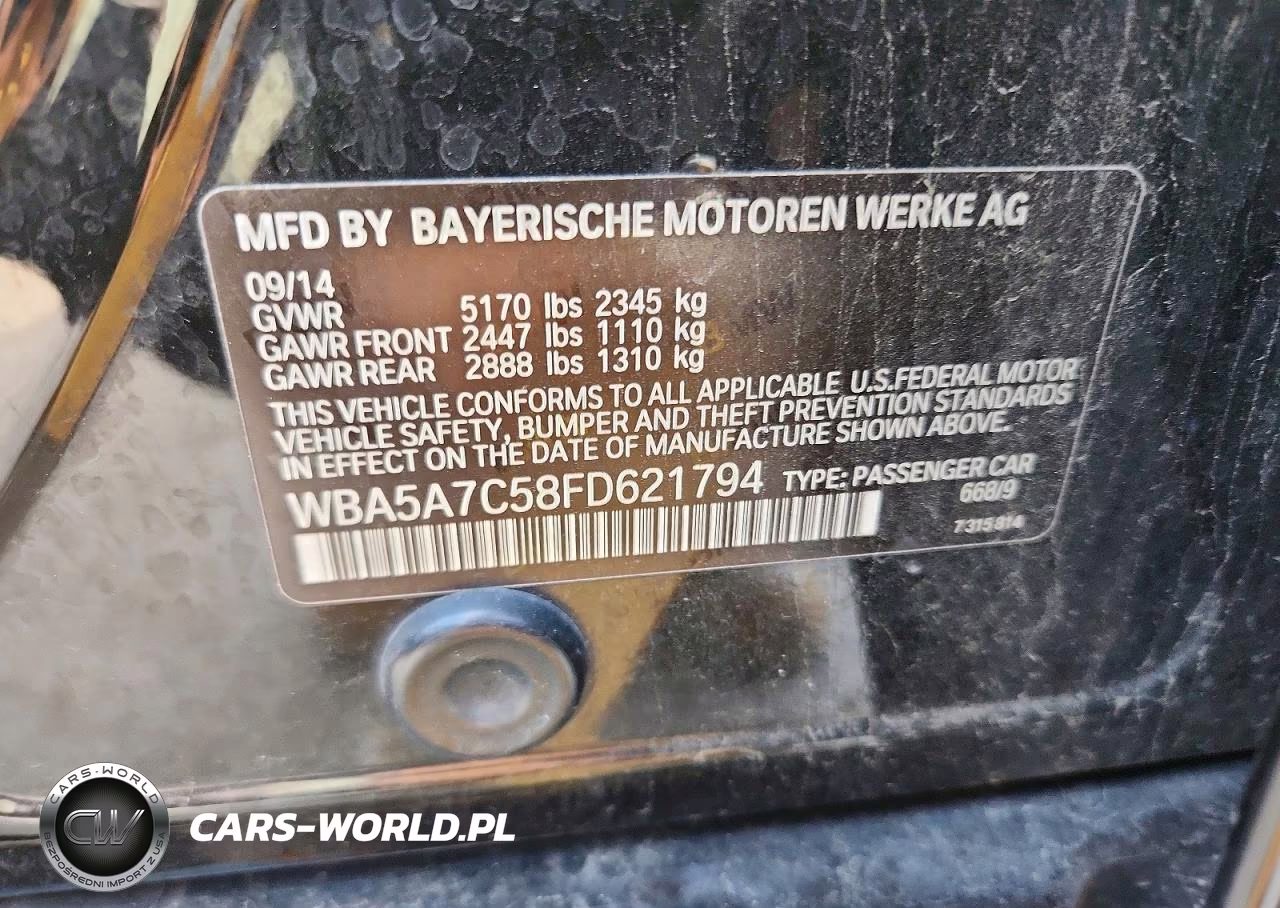 2015 BMW 528 Xi VIN:WBA5A7C58FD621794 - 12
