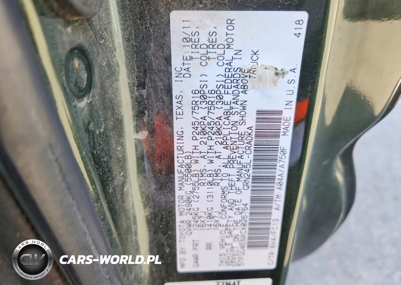 2012 Toyota Tacoma V6 VIN:5TFUU4ENXCX026764 - 12