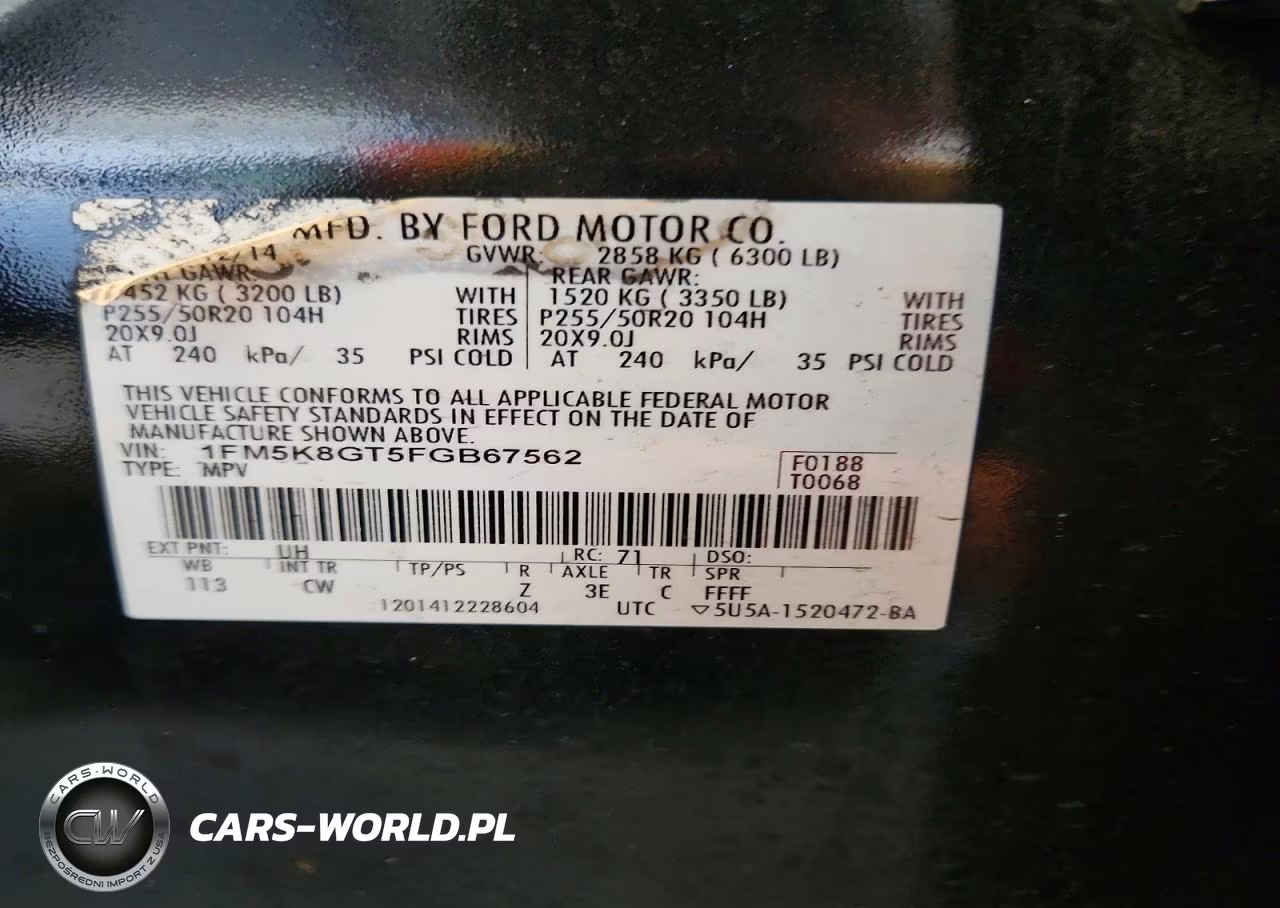 2015 Ford Explorer Sport VIN:1FM5K8GT5FGB67562 - 13