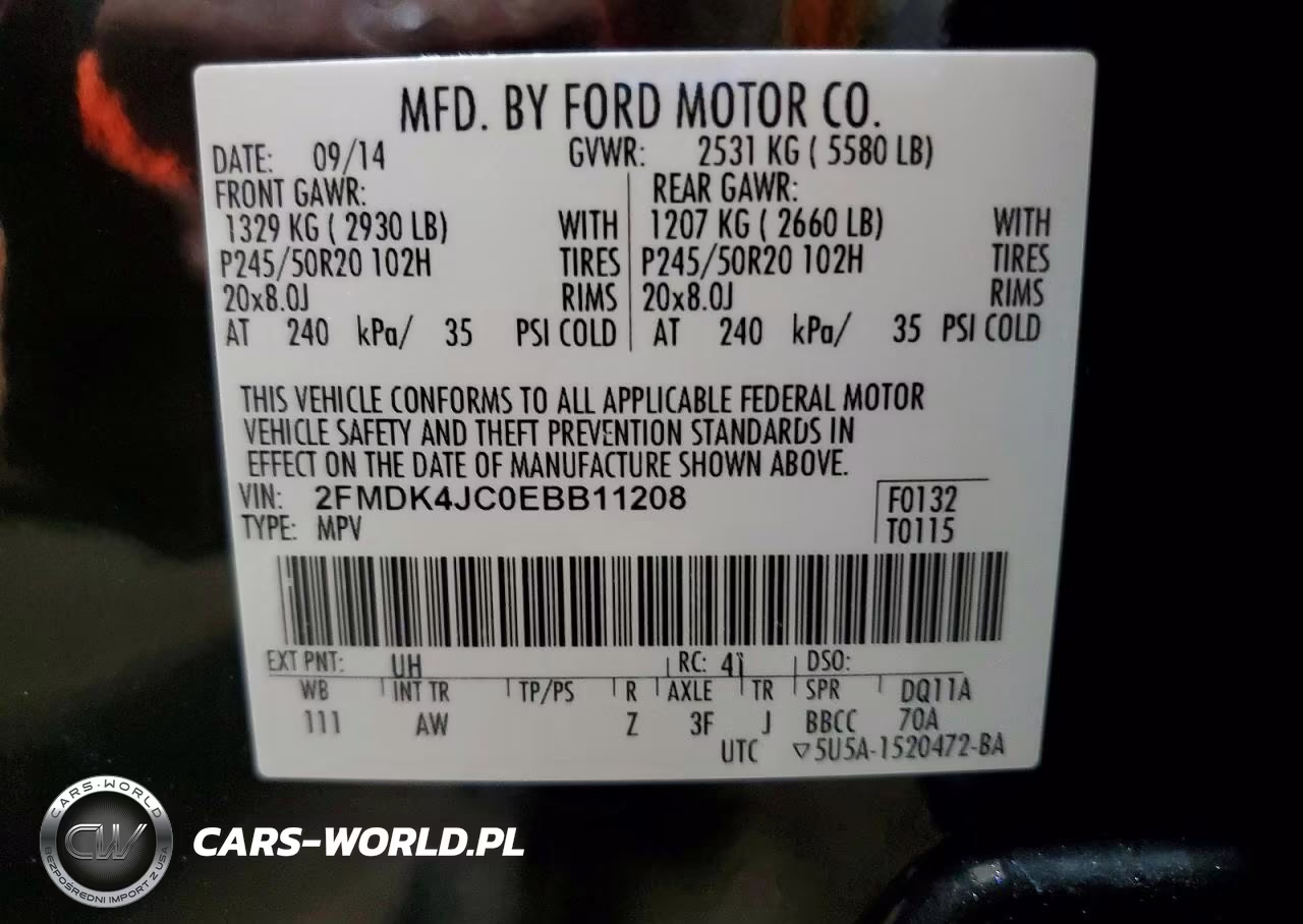 2014 Ford Edge Sel VIN:2FMDK4JC0EBB11208 - 13