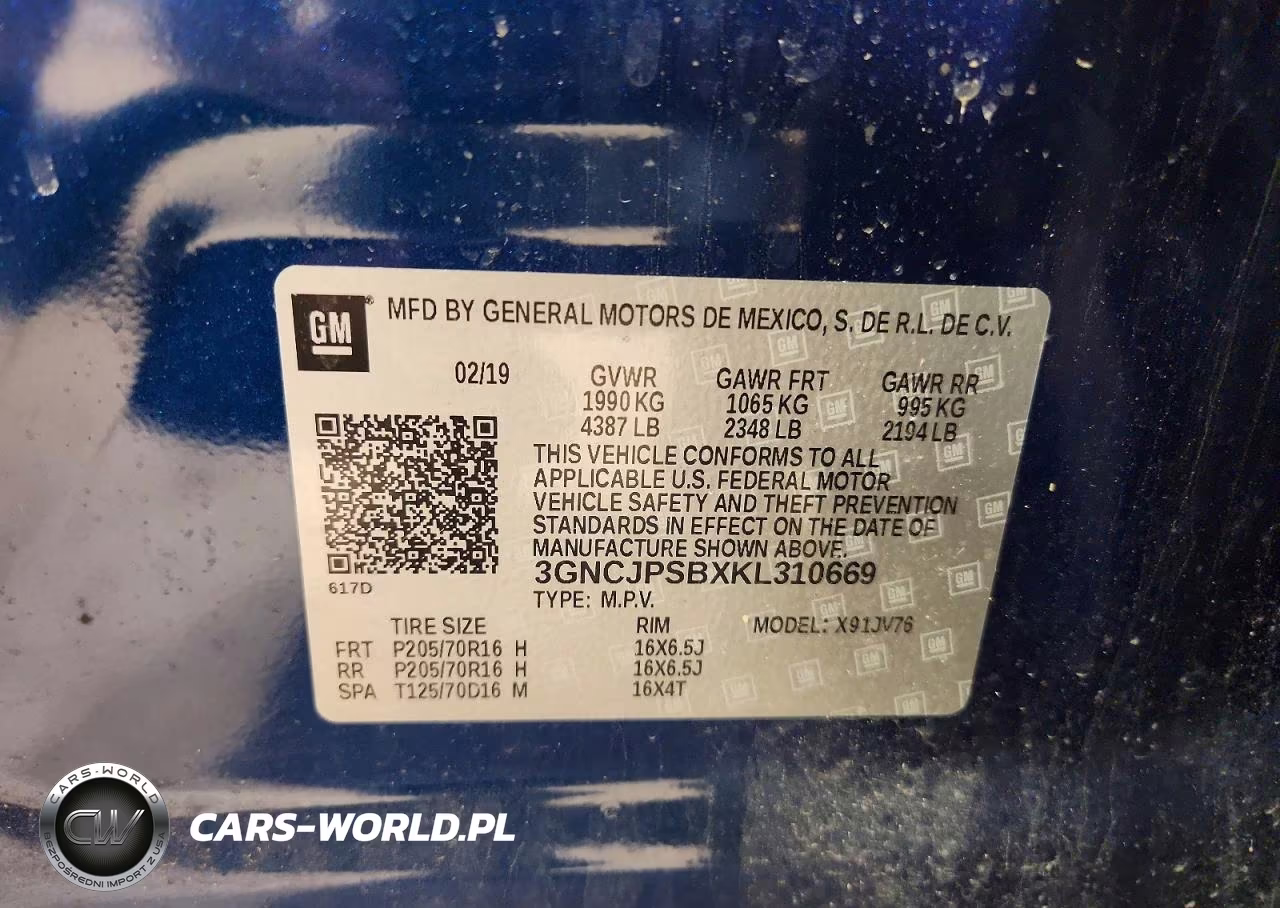 2019 Chevrolet Trax 1Lt VIN:3GNCJPSBXKL310669 - 13