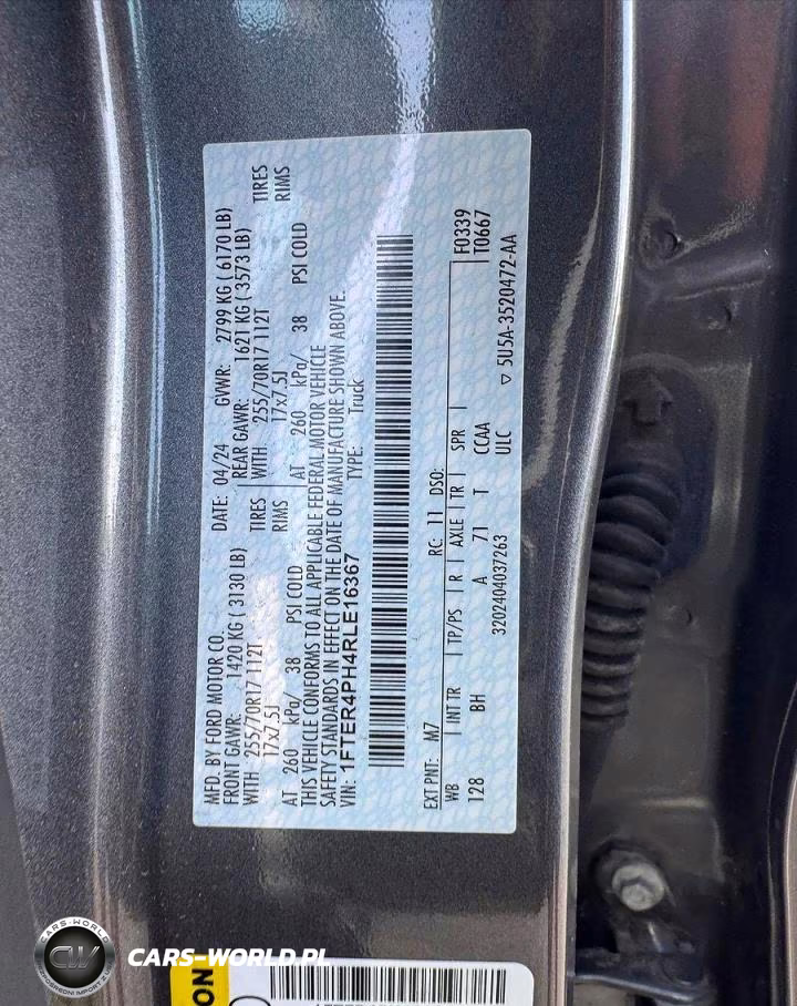 2024 Ford Ranger Xl VIN:1FTER4PH4RLE16367 - 10