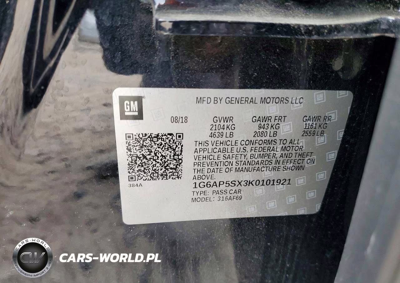 2019 Cadillac Cts VIN:1G6AP5SX3K0101921 - 12