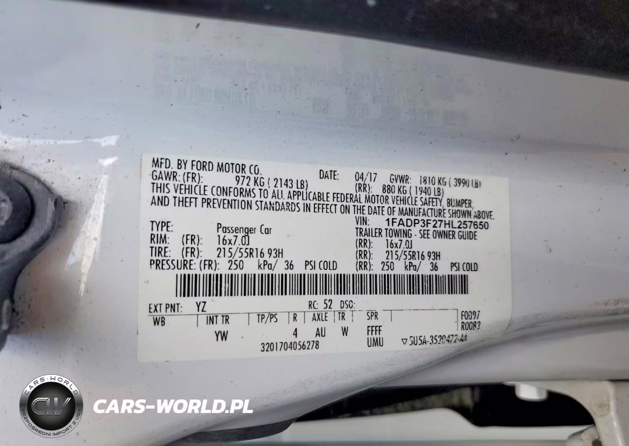 2017 Ford Focus Se VIN:1FADP3F27HL257650 - 12