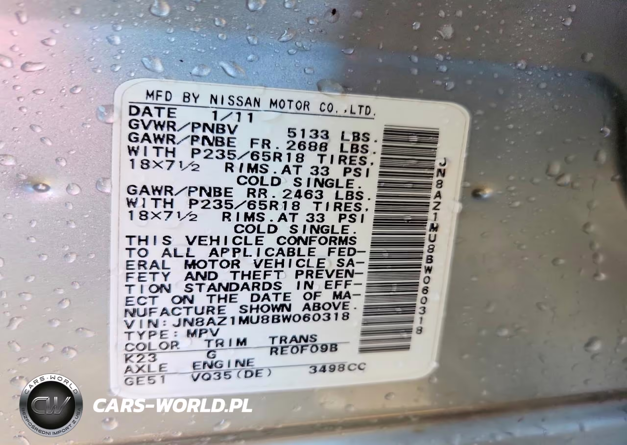 2011 Nissan Murano S VIN:JN8AZ1MU8BW060318 - 13