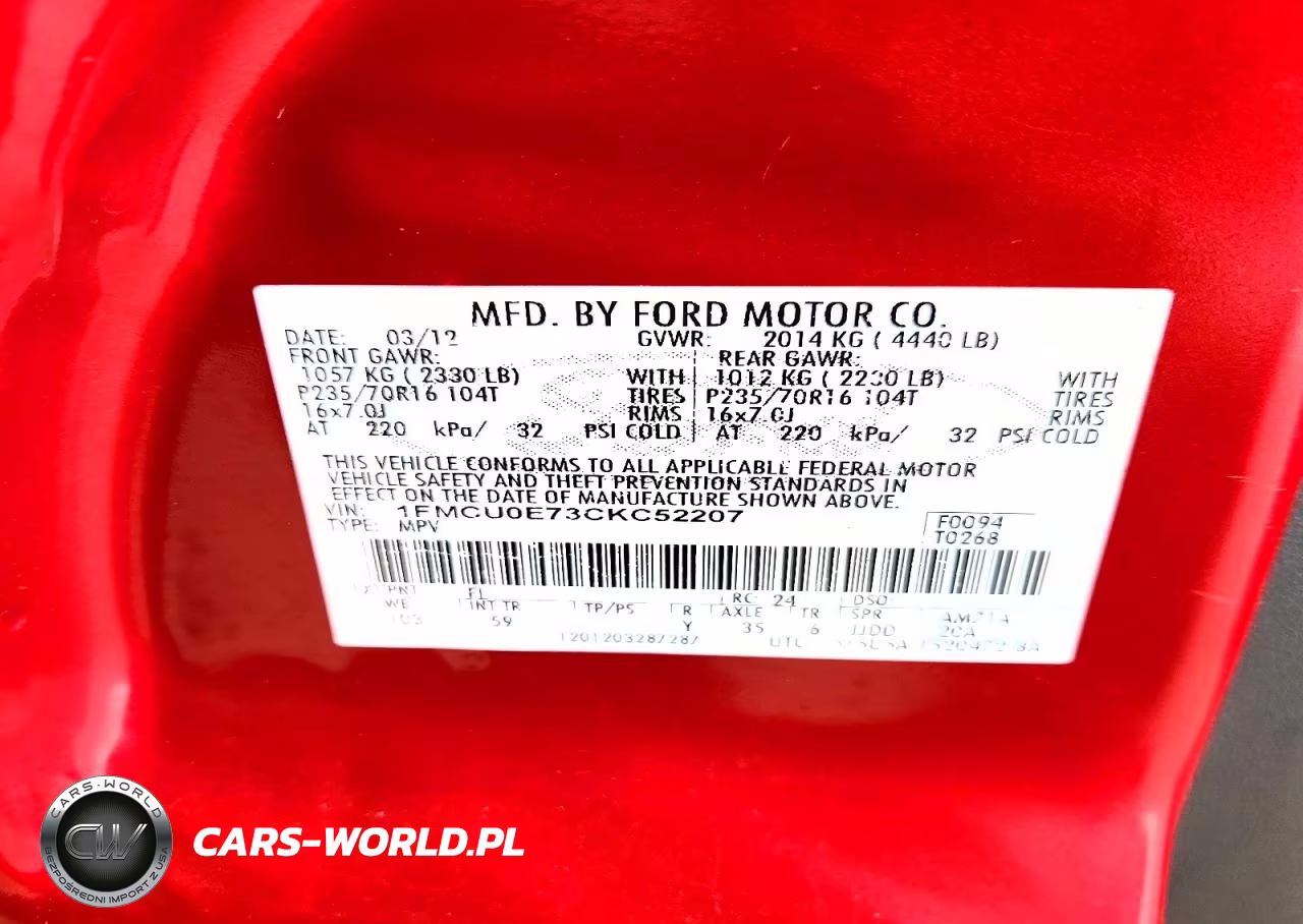 2012 Ford Escape Limited VIN:1FMCU0E73CKC52207 - 13