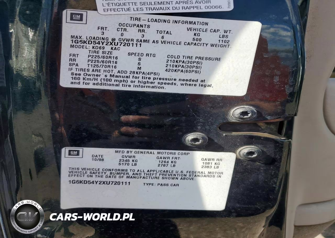 1999 Cadillac Deville VIN:1G6KD54Y2XU720111 - 12
