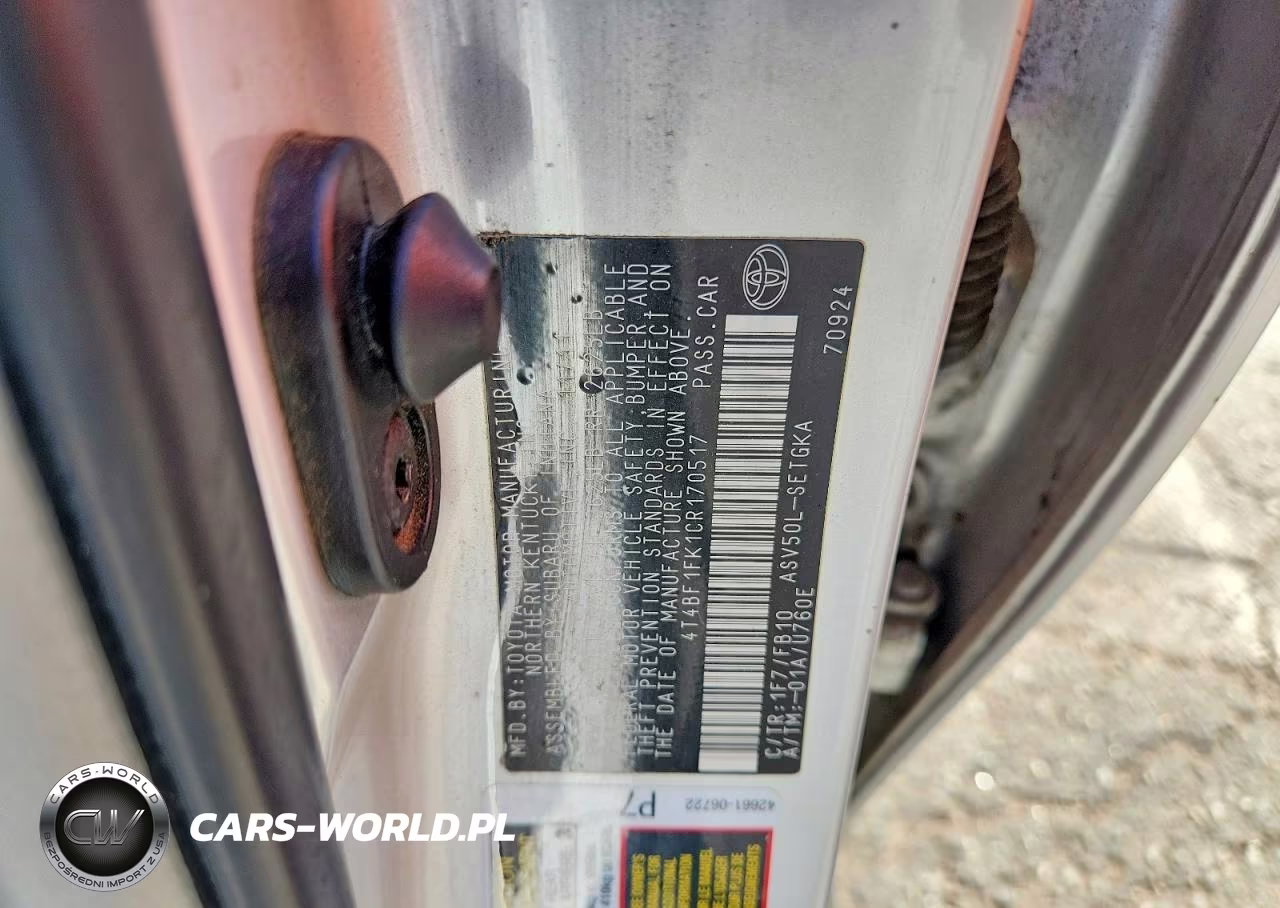 2012 Toyota Camry Xle VIN:4T4BF1FK1CR170517 - 13