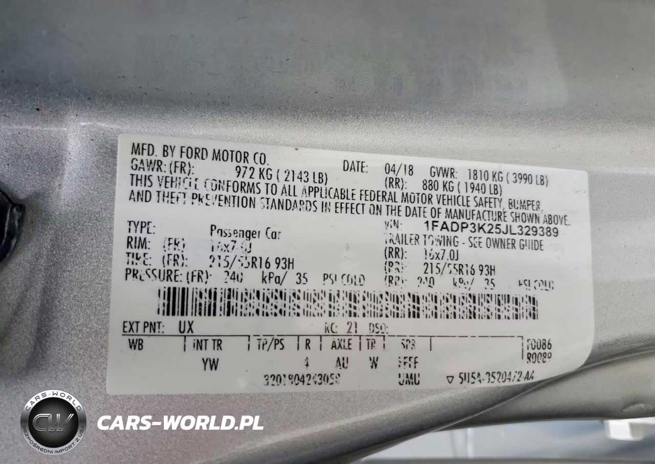2018 Ford Focus Se VIN:1FADP3K25JL329389 - 12