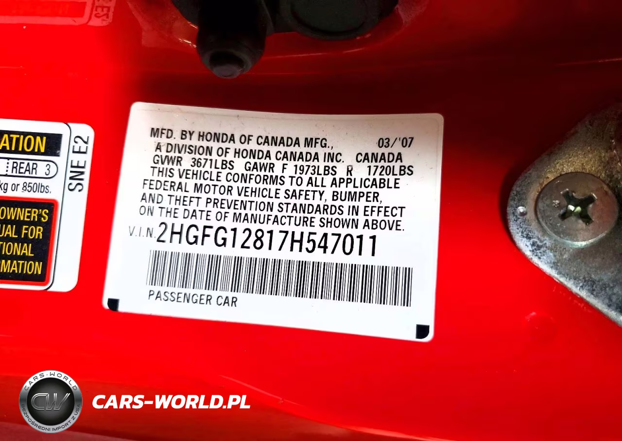 2007 Honda Civic Ex VIN:2HGFG12817H547011 - 12