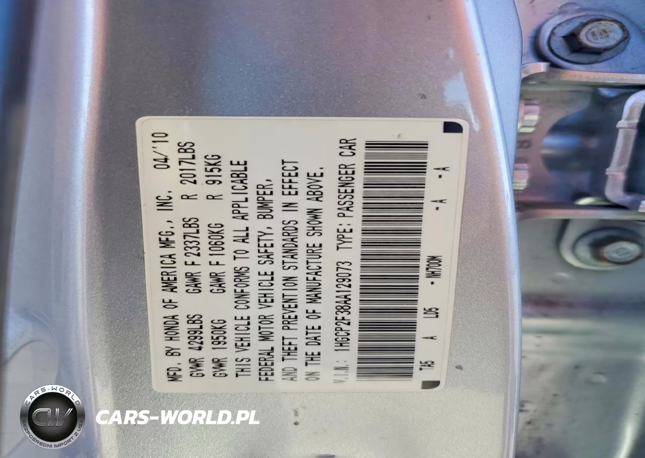 2010 Honda Accord Lx VIN:1HGCP2F38AA129073 - 12