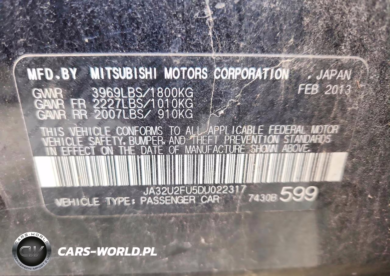 2013 Mitsubishi Lancer Es-Es Sport VIN:JA32U2FU5DU022317 - 12