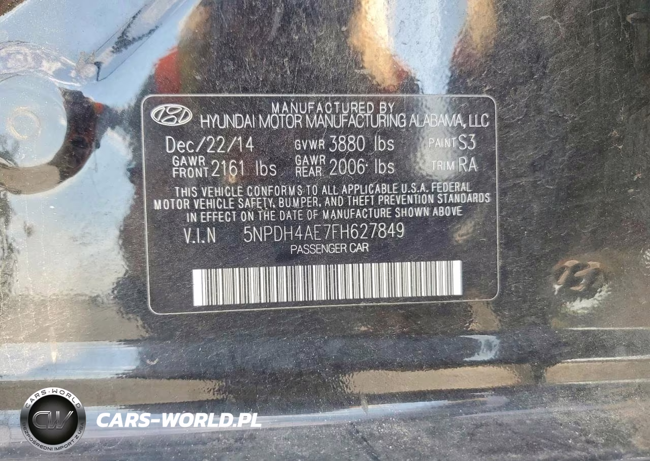 2015 Hyundai Elantra Se VIN:5NPDH4AE7FH627849 - 13