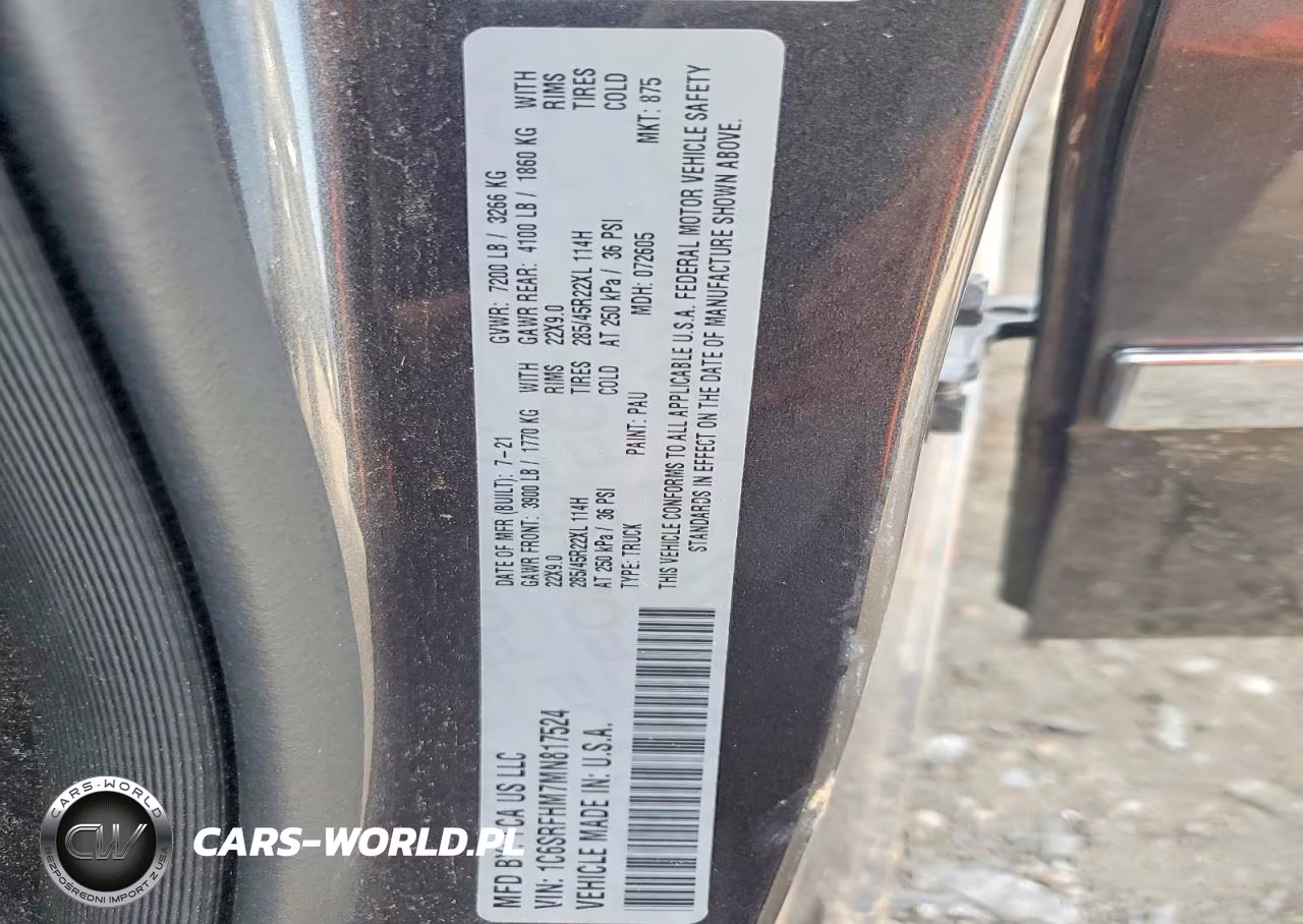 2021 Ram 1500 Limited VIN:1C6SRFHM7MN817524 - 12