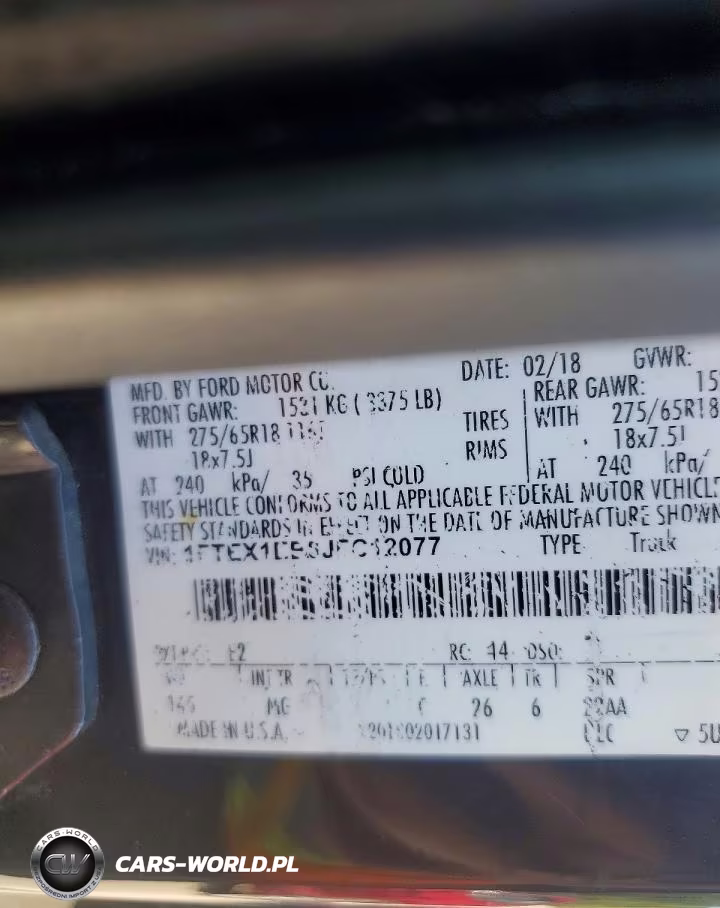 2018 Ford F150 Super Cab VIN:1FTEX1EB8JFC12077 - 12