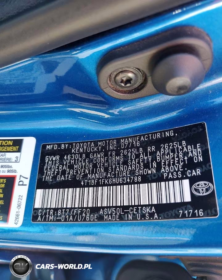 2017 Toyota Camry Se VIN:4T1BF1FK6HU634788 - 12