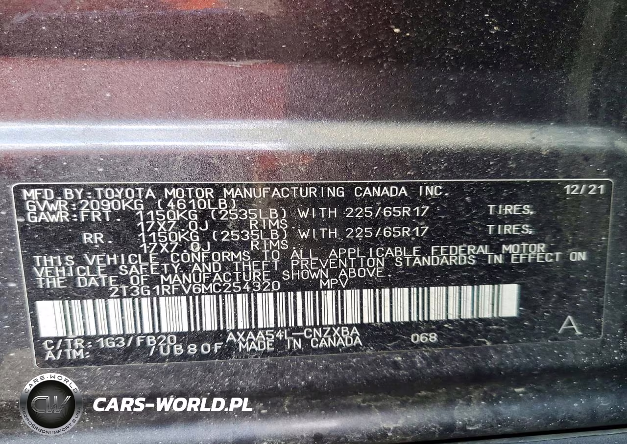 2021 Toyota Rav4 Le VIN:2T3G1RFV6MC254320 - 13