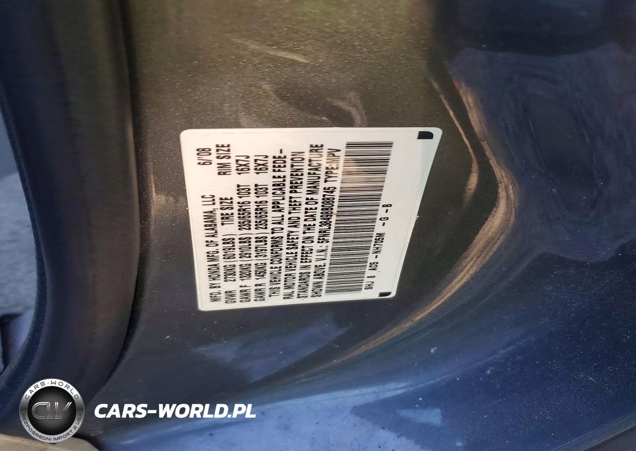 2008 Honda Odyssey Ex VIN:5FNRL38498B088745 - 13