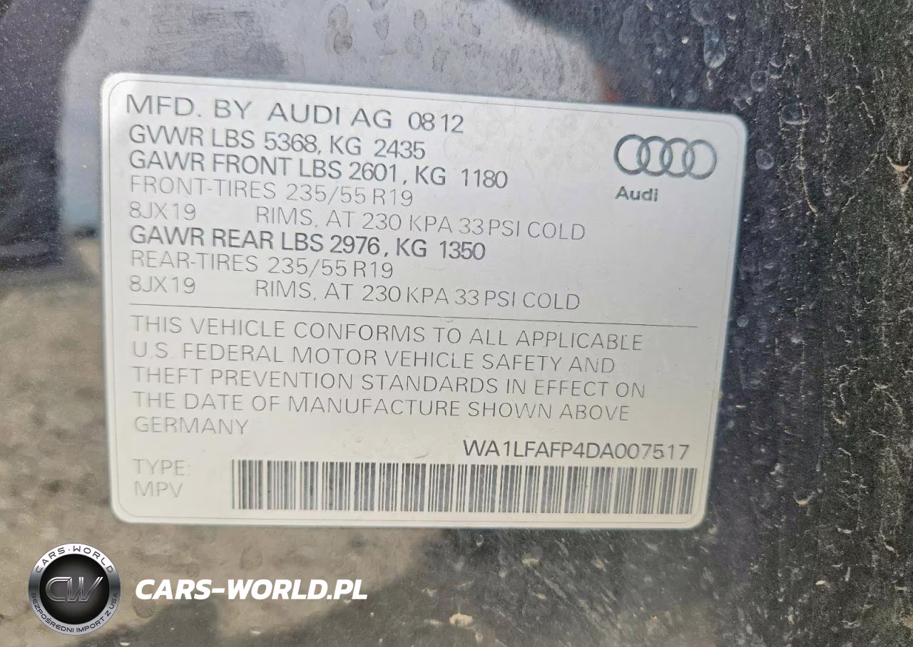 2013 Audi Q5 Premium Plus VIN:WA1LFAFP4DA007517 - 13
