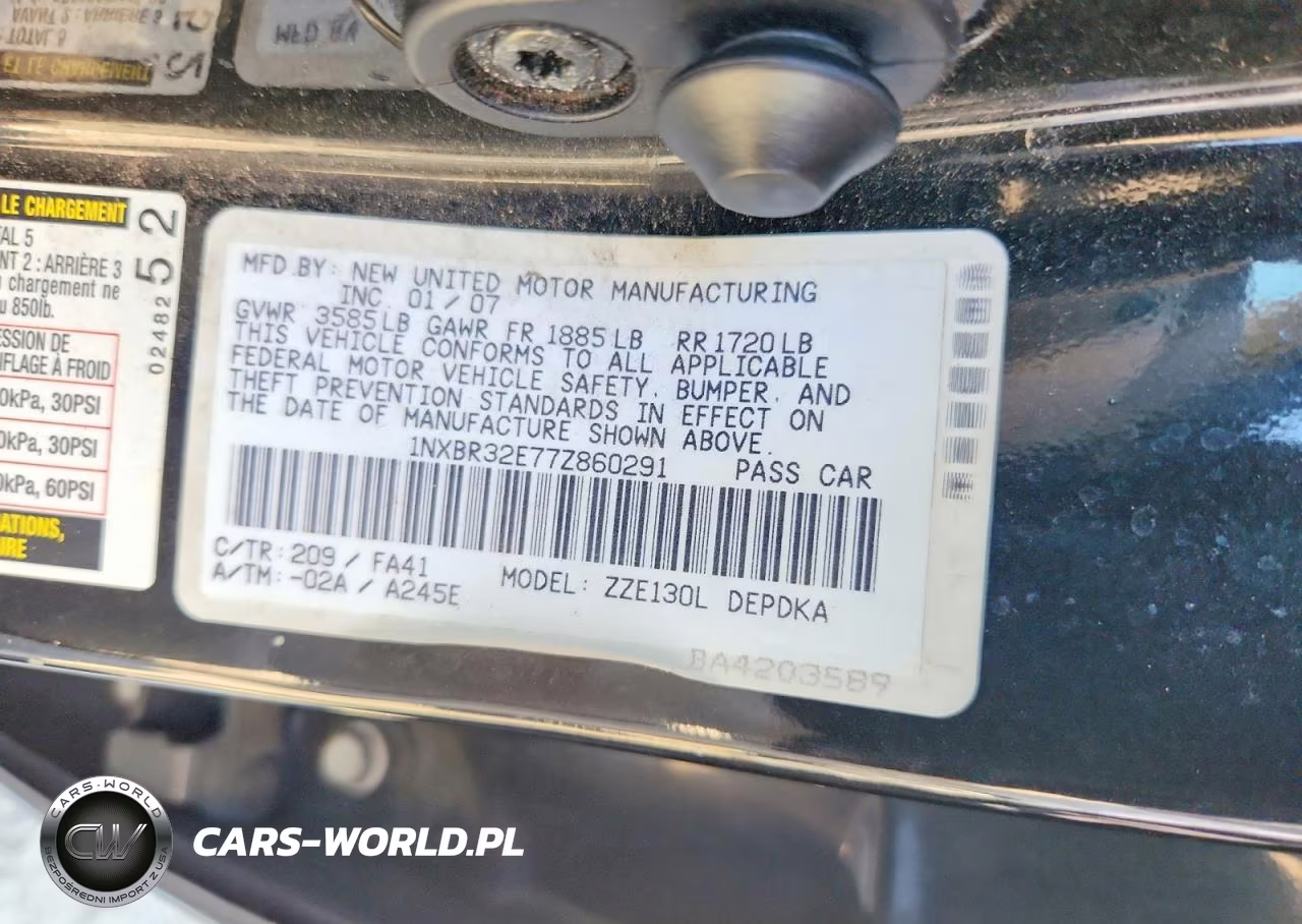 2007 Toyota Corolla Ce VIN:1NXBR32E77Z860291 - 13