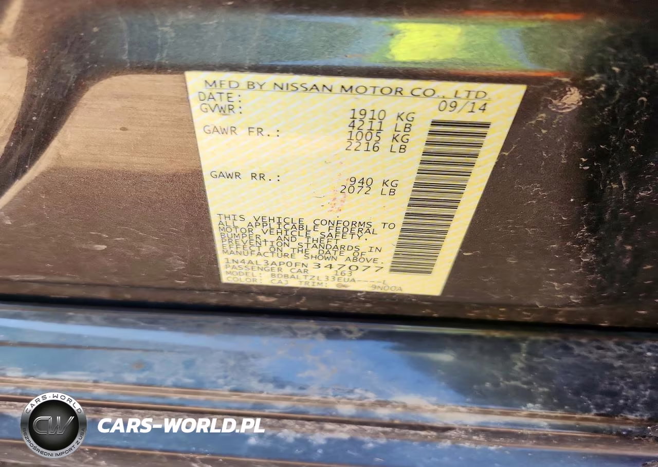 2015 Nissan Altima 2.5 Sl VIN:1N4AL3AP0FN347077 - 12