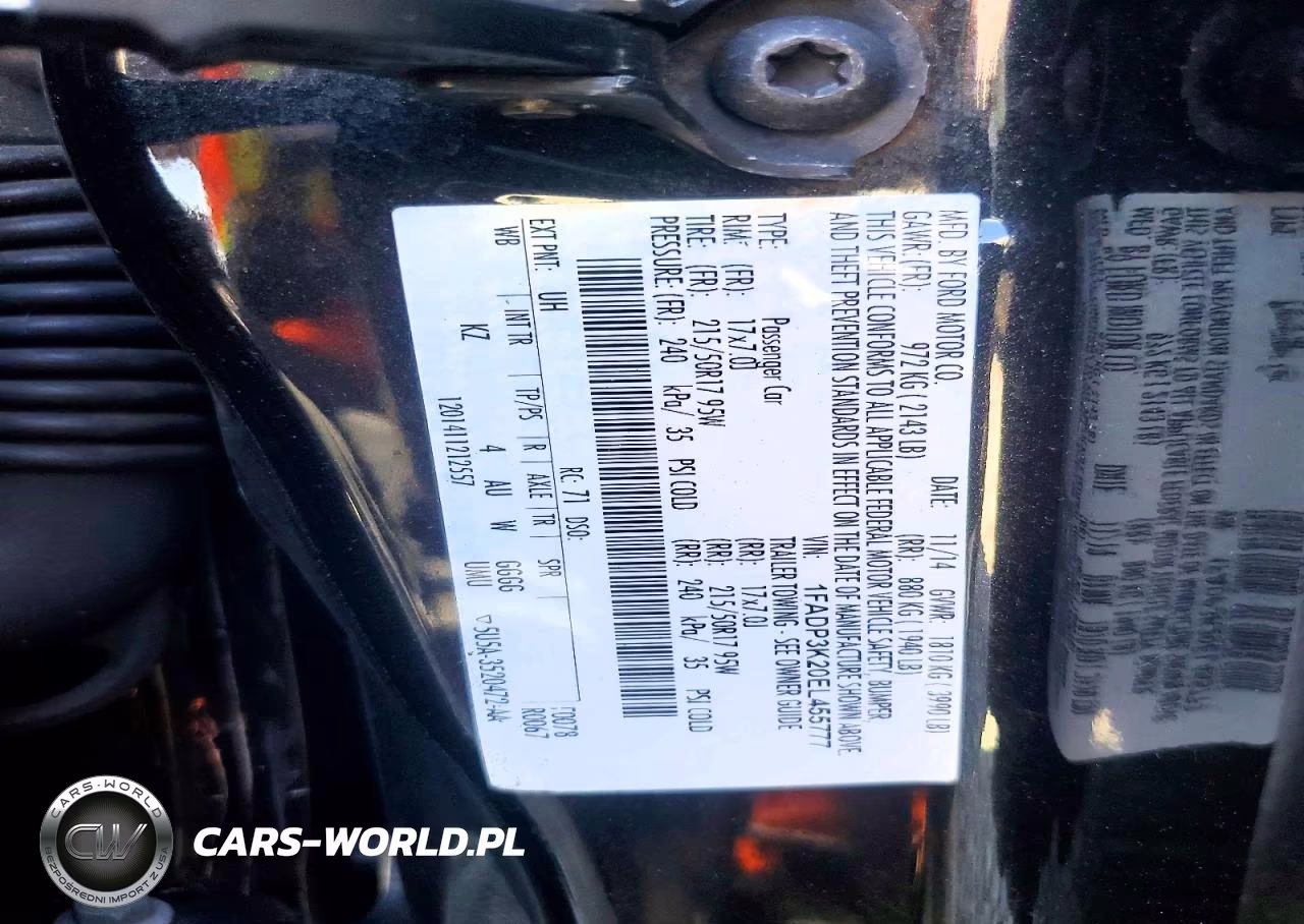 2014 Ford Fusion VIN:1FADP3K20EL455777 - 12
