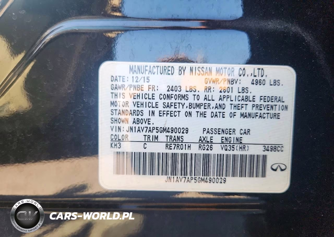 2016 Infiniti Q50 Hybrid VIN:JN1AV7AP5GM490029 - 13