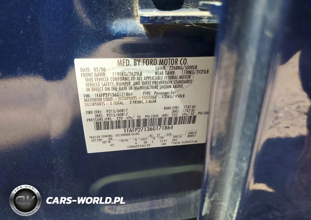 2006 Ford Five Hundred Sel VIN:1FAFP27136G171864 - 13